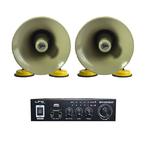 2 x Roof Mountable Horn Speakers With 2 x 50W Stereo Amplifier